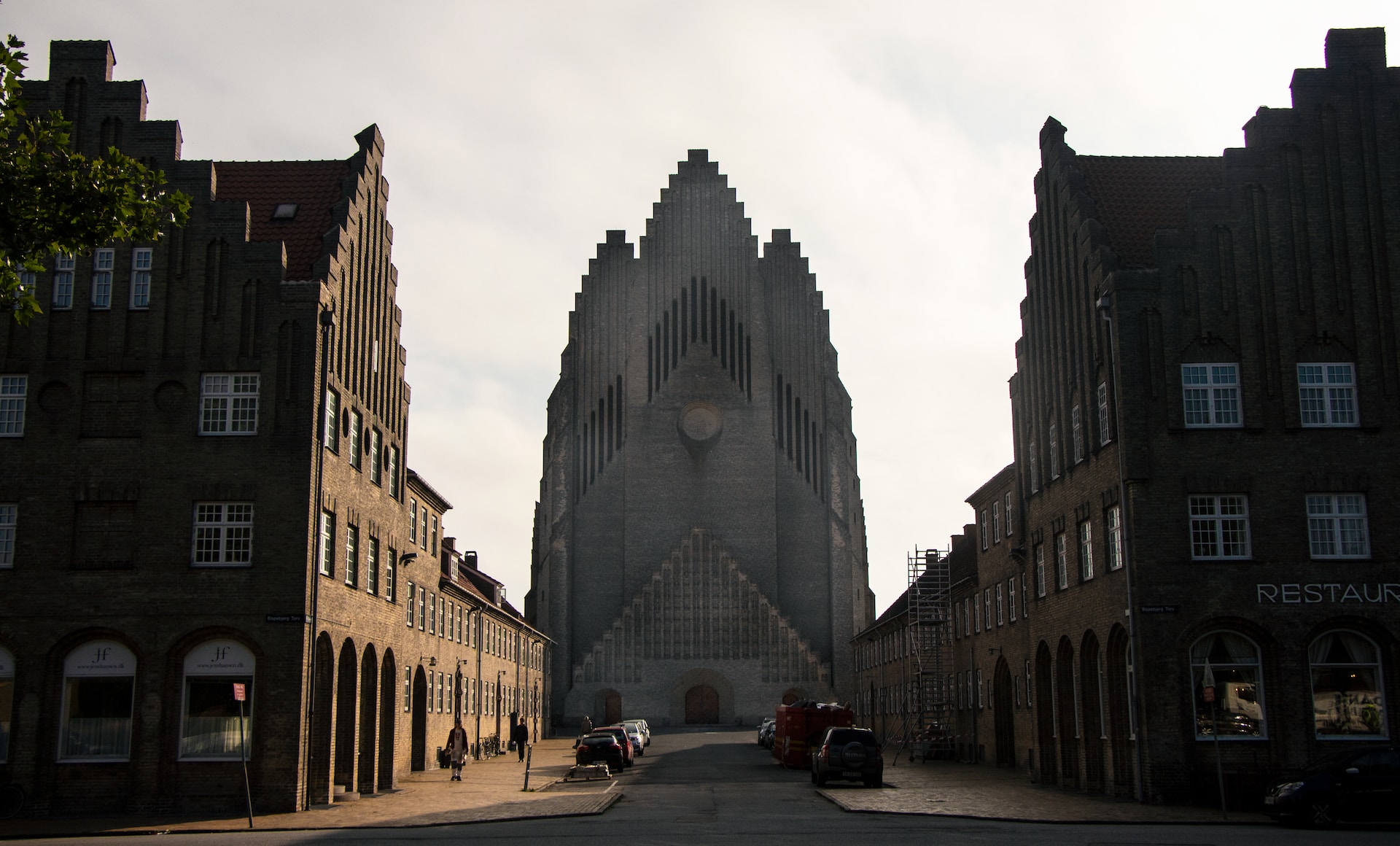 Front view of Grundtvig's Church, one of Copenhagen's Hidden Gems